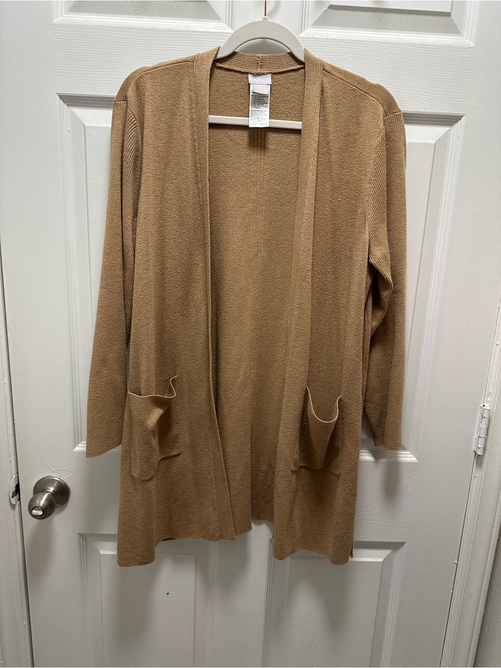 Chico's Open-Front Long Cardigan Sweater - Camel/Tan 2P (12P)